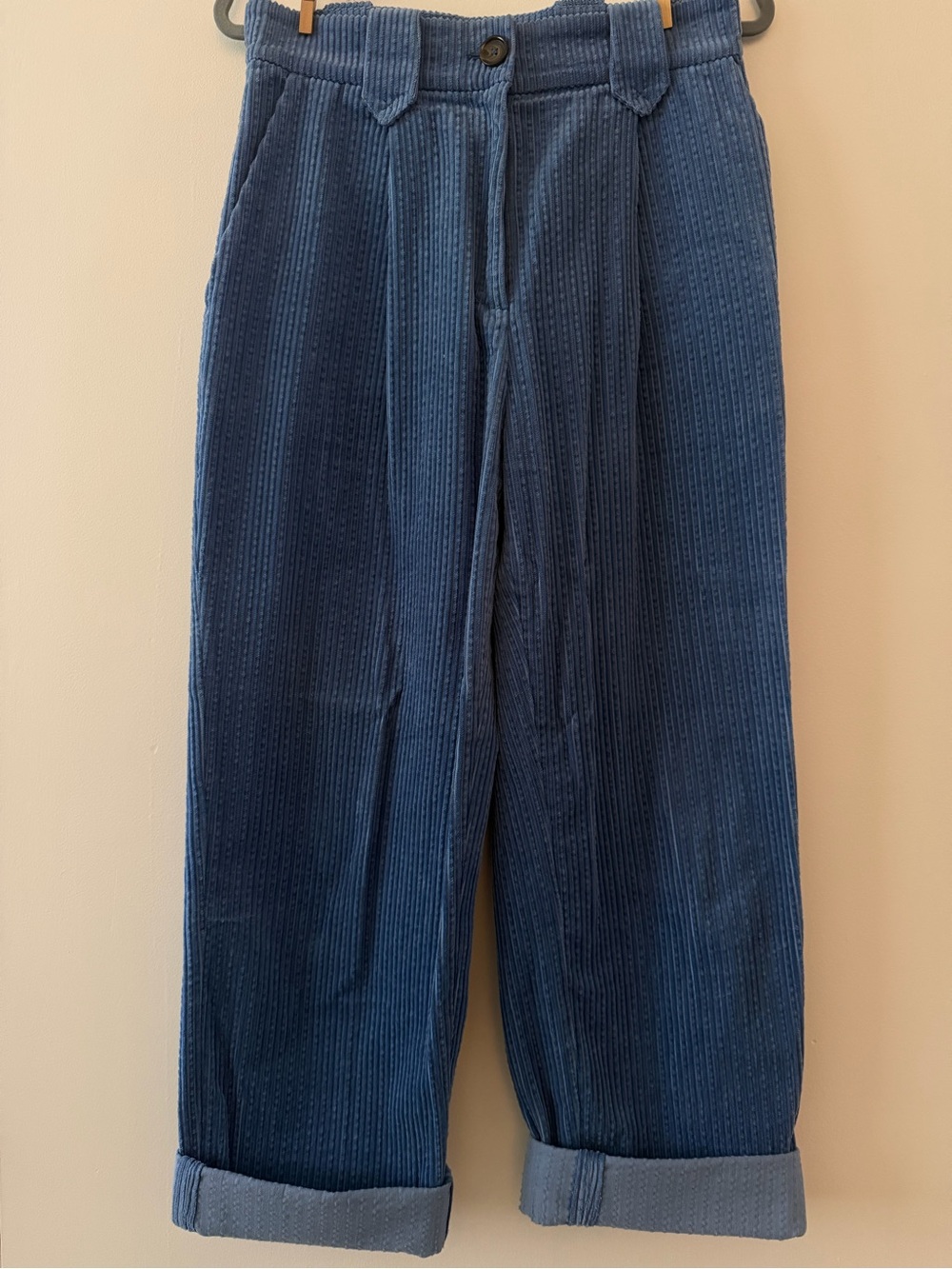 Women’s Blue Corduroy Pants - Wide Relaxed Fit
